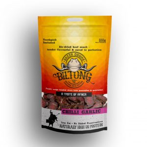 Gazza Downs Chilli Garlic Biltong made with premium Australia beef